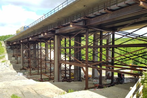 Sicherungsgerüst Wöhlertalbrücke